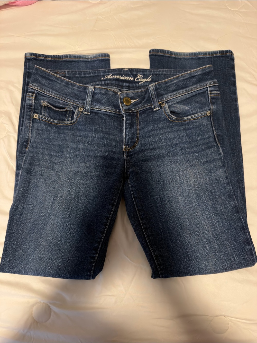American Eagle Outfitters Women’s Dark Blue Straight Leg Jeans